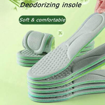 Sports Deodorant Insoles For Shoes Soft Comfortable Running Breathable Shock Absorption Insole For Feet Men Women Shoe Sole Pads For Women Men Sneakers Shoes Men Trainers Running Shoes Summer