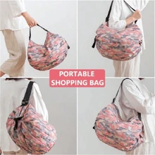 1 pièce Sac de rangement de voyage pliable et compact avec une très grande capacité pour les vêtements, les courses, la gym, la natation, les cadeaux de Noël, de la Saint-Valentin et du Nouvel An