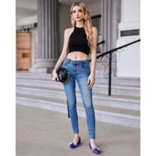 Women's Ballet Flats Double Bow Pointed Toe Casual Comfortable Slip On Flat Ballerina Shoes Christmas Gift & New Year Gift - Blue - View 3