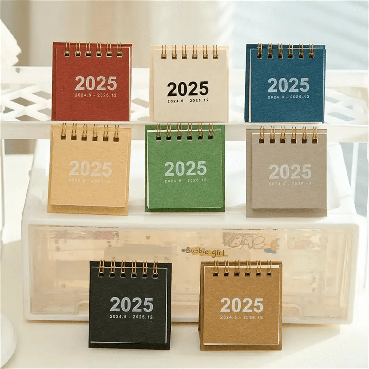 4pcs 2025 Mini Desktop Calendar Sets, Portable Pocket-Size Planner ...