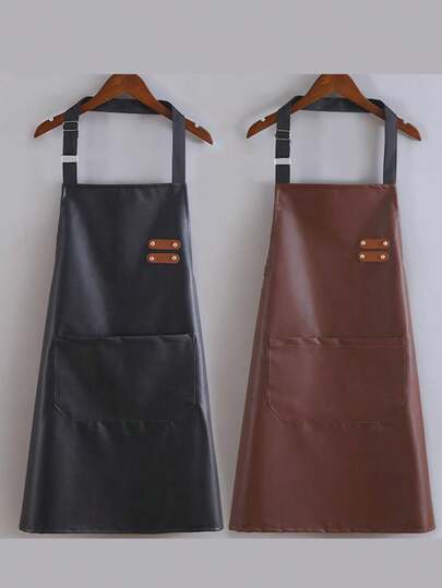 مئزر بي يو مقاوم للماء ومقاوم للاتساخ، ملابس عمل مقاومة للتآكل ، مئزر جلد اصطناعي لعمال المائيات وحلاقي الشعر والمطاعم بتصميم حديث وبسيط للخصر