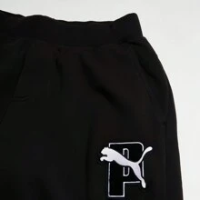Puma Unisex Versatile, Simple, Classic, Pure Cotton, Comfortable, Windproof, Casual, Cuffed Knitted Sports Trousers And Sweatpants - Black - View 7