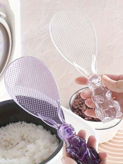 1pc Stand-Up Non-Stick Rice Spoon,Creative Cartoon Rabbit Rice Spoon,Kitchen Utensils Rice Spoon,Thickened And Durable Non-Stick Rice Spoon,Outdoor Washable Rice Cooking Spoon With Heat-Resistance And Shatterproof Features,Hard To Deform ,Kitchen,Christmas Gift