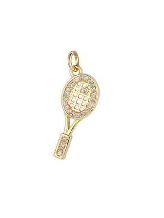 1pc Copper Zirconia Stone Tennis Racket Shaped DIY Jewelry Pendant