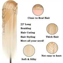 Cabeza de maniquí para prácticas de cosmetología, muñeca para entrenamiento de peinados, trenzados y peluquería