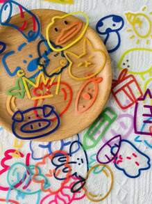 60 piezas de pegatinas de dibujos animados de líneas simples de colores, pegatinas decorativas para cuadernos, tabletas, álbumes de recortes, diarios, DIY patineta, guitarra, casco, taza, caja de almacenamiento, útiles escolares de vuelta a la escuela - Multicolor - Ver 8
