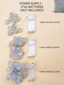 1 个 10/20/30 灯泡 1/2/3M 泡泡球灯串，生日装饰，后备箱惊喜装饰，房间墙壁装饰，派对装饰，LED 灯串 - 暖白 - 查看 2