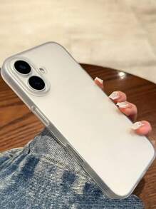 简约磨砂透明手机壳，兼容 16款，也兼容 16/15/14/13/12 Pro Max，防震后盖保护壳 - 無色 - 查看 3