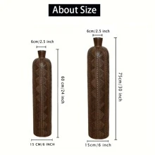 24 英寸/29 英寸经典木纹树脂装饰落地花瓶，现代欧洲和美国家居装饰，优雅的潘帕斯草落地花瓶，非常适合客厅、卧室、入口、壁炉、门口、圣诞节和生日礼物