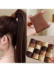 5/10件/套 新款女士彩色尼龙弹力发圈 马尾辫固定小号发绳橡皮筋发圈 随机颜色，女士适用，女性配饰，女士，美发工具，美容配饰，卷发，女士适用，秋季，旅行，美发工具，女士配饰，美发用品，秋季，女士适用，旅行，女士，美发工具，美发用品，用品，美容配饰，礼物，旅行，女士礼物，美发用品，圣诞礼物，头部配饰 - 彩色 - 查看 2