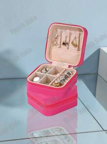 Portagioie portatile, piccolo portagioie, organizer per gioielli semplice per donna, organizer da viaggio, elegante mini scatola contenitore, custodia con cerniera per orecchini da viaggio, accessori da viaggio estivi, vacanza, accessori per il bagno di casa, organizer per il trucco per le vacanze, accessori per il bagno, per il ritorno a scuola