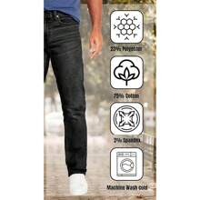 2-Pack Men's Flex Stretch Slim Straight Jeans - 黑色和淺藍色 - 查看 3
