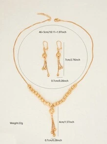 3 PiecesSet Fashionable Unique Elegant Retro Tassel Pendant Necklace Set For Women