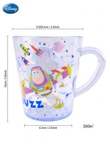 Disney 1 pieza Taza de enjuague bucal oficial de Disney Toy Story Buzz, taza de dibujos animados linda, accesorios de anime, taza de cristal duradera para viajes, suministros de oficina en el hogar, regalo de cumpleaños, boda, fiesta