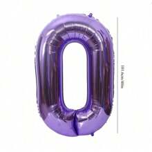 1pc Purple 40-Inch Digit Number Aluminum Foil Balloon For Birthday Party Decoration, Indoor/Outdoor Anniversary Celebration, Graduation Season And Wedding Celebration, Back To School Valentine Day