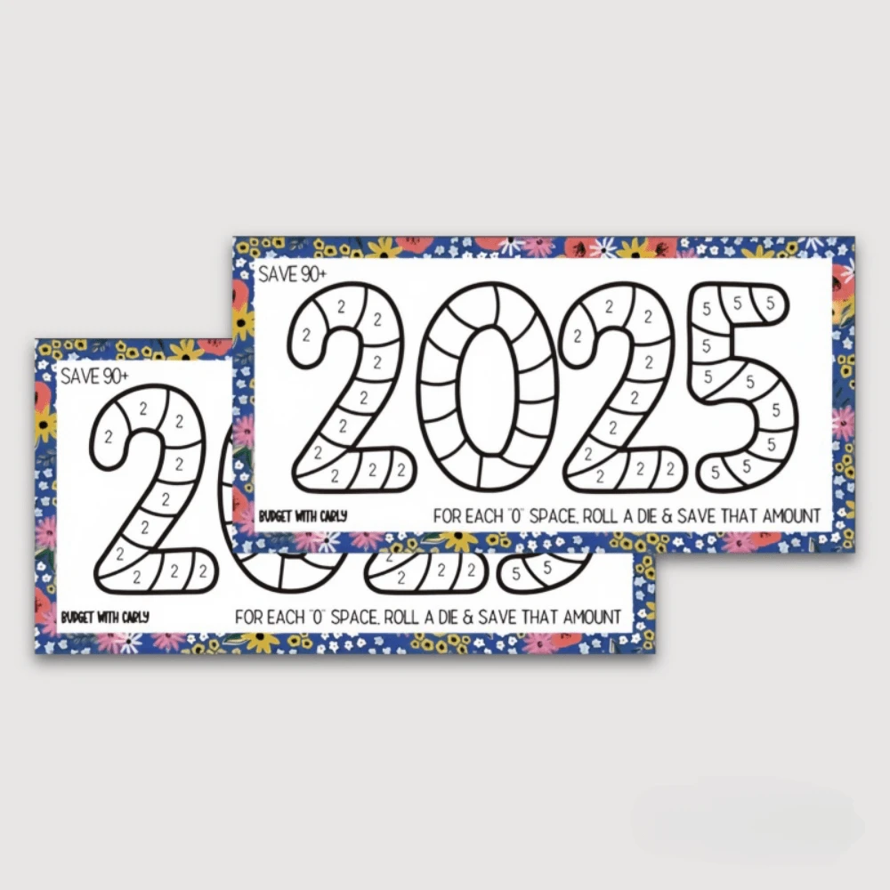 Set de 3 piezas Desafío de Ahorro 2025 Libreta del Desafío de Ahorro