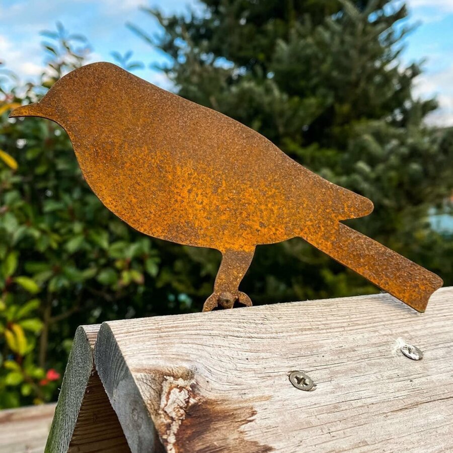 Bornhöft Decorazione Da Giardino In Metallo Arrugginito - Fiore Alto 112 Cm, Scultura Outdoor Con Patina Naturale