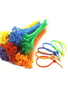 100 件彩色自锁尼龙塑料，高强度优质塑料扎带，具有抗拉强度，适用于固定派对装饰品、固定家庭和车辆维护的线束、用手工制作的 DIY 线束捆绑和固定花园植物、抗拉强度绳索和工艺管理。它们非常适合室内和室外使用 - 彩色 - 查看 8