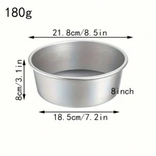 1pc/3pcs Thick 4/6/8/10 Inch Round Solid Base Baking Cake Mold Pan, Anodized Aluminum For Homemade Chiffon Cake, Non-Stick Surface Can Be Greased To Increase Release Difficulty Back To School