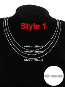 1 件简约不锈钢珠链项链，适合女士、男士和时尚珠球链项链珠宝女孩最好的朋友礼物 - 項鍊 - 查看 25