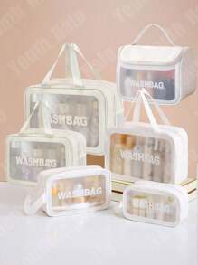 1-6 Pieces Set Hanging Travel Cosmetic Bag, Portable Toiletry Bag For Washing, Bathing, Makeup Organization, Carrying With You, Beauty Storage, Beach, Dry & Wet Separation, Swimming, Feminine Hygiene, Skincare, Waterproof Laundry Bag, Multi-Functional Storage Bag For Makeup Storage And Categorization, Such As Foundation Summer Travel, Vacation Home Bathroom Decor Holiday Makeup Organizer Bathroom Accessories Back To School