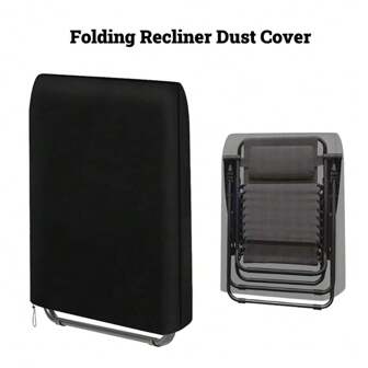 1 Pc Foldable Chaise Lounge Chair Cover, Patio Garden Yard Oxford Fabric Sunproof Waterproof Anti-Dust Furniture Storage Cover