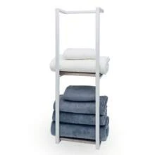 1pc 2-Tier Wall Mounted Towel Rack, Contemporary Metal Wall-Mounted Towel Rack - Multifunctional Bathroom Organizer, Easy Assembly, Space Saving Bathroom Organizer For Home, Bedroom, Towels, Hand Towels, Bath Towels.