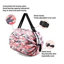 1 pièce Sac de rangement de voyage pliable et compact avec une très grande capacité pour les vêtements, les courses, la gym, la natation, les cadeaux de Noël, de la Saint-Valentin et du Nouvel An