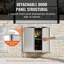 VEVOR 26x24 Inch BBQ Island Access Door Outdoor Kitchen Door Stainless Steel - 1 - View 4