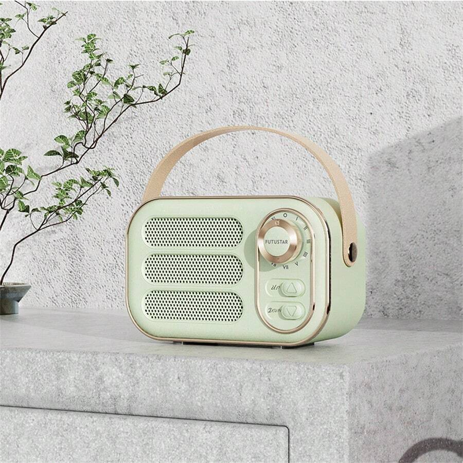 Altavoz portátil retro del bluetooth, mini altavoz portátil inalámbrico de gran volumen - Verde - Ver 1