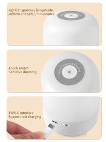 1pc LED Remote Control Night Light, Rechargeable Desk Lamp, Bedroom Bedside Touch Lamp For Feeding Baby, Eye-Care Sleep Light - White - View 10