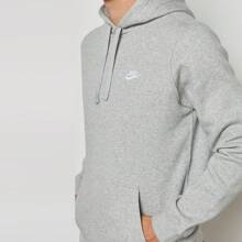Nike Mens Club Fleece Pullover Hoodie Embroidered Logo Fleece Hooded Sweatshirt - Grey - View 3