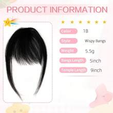 真人接发夹式刘海法式刘海夹式刘海带太阳穴自然厚假刘海刘海假发女士日常佩戴 - S1 - 查看 2