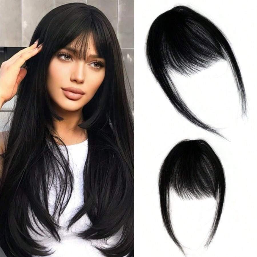 真人接发夹式刘海法式刘海夹式刘海带太阳穴自然厚假刘海刘海假发女士日常佩戴 - S1 - 查看 1