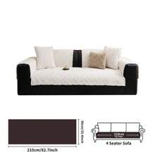 1pc Cream-Colored Plush Sofa Cover, Non-Slip Sofa Pad For Home Use In Autumn/Winter, Pet-Friendly Sofa Protector, Suitable For Bedroom, Living Room, Office, Home Decor