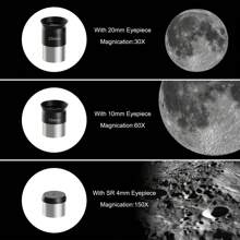 Beginners Telescope For Adults,80mm Aperture 600mm Focal Length Astronomical Telescope For Adults High Powered (30X-750X),Refractor Astronomy Telescopes - 黑色 - 查看 3