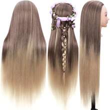 Cabeza de maniquí para prácticas de cosmetología, muñeca para entrenamiento de peinados, trenzados y peluquería