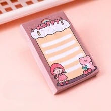 Cute Cartoon Girl Memo Pads, Student Sticky Notes 80 Sheets, Takeout Message Memo Book - Multicolor - View 9