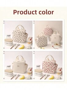 1pc 12L Lunch Bag For Women Men,Student, Corduroy Lunch Bag,Leakproof Insulated Soft Large Lunch Cooler Bag - Reusable Lunch Box For Office Work School Picnic Beach School Organizer Bags Teacher Storage Bags Classroom Bags Classroom Organizer Bags