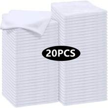 20 pièces Lingettes de nettoyage microfibre super absorbantes, serviettes de lavage de voiture réutilisables, chiffons de nettoyage de cuisine, séchage rapide pour la voiture, la cuisine et les fenêtres - Multicolore - Voir 10