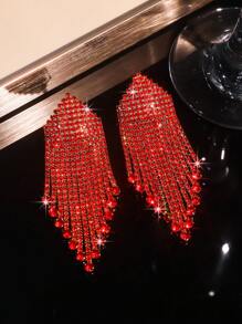 圣诞红色 CZ 水晶重型手工耳环耳钉 适合妻子女朋友情人节礼物 1 对、妈妈、母亲、母亲节、礼物 - 紅色 - 查看 6