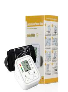 Digital LCD Blood Pressure Monitor For Arm Blood Pressure Cuff Monitor Maumanometer - White - View 1