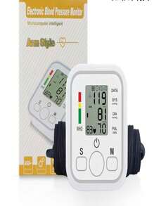 Digital LCD Blood Pressure Monitor For Arm Blood Pressure Cuff Monitor Maumanometer - White - View 2