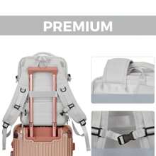 Executive Travel Backpack Large Notebook Women Men - Grey - View 4