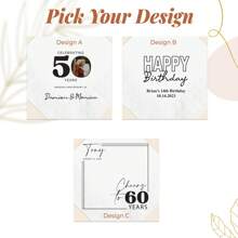 20/50/100/200/500pcs Personalized Birthday Napkins, 3-Ply Custom Napkins For Anniversary Party, Disposable Beverage/Dessert Napkins For Table Decorations, Milestone Birthday Party Decor,Personalized Party Napkins - White - View 4