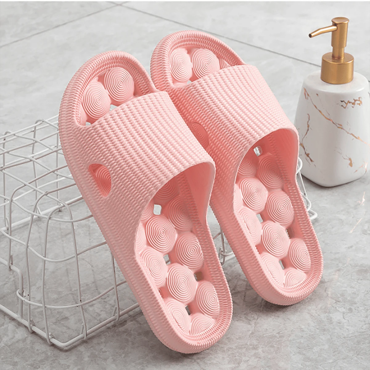 2024 New EVA Shower Slippers With Massage Bottom, Comfortable And ...