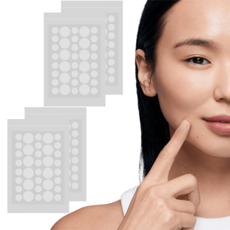 日妆贴片36片/144片-温和无刺激遮瑕贴片-圆形透明超薄贴片，密封无尘纸塑袋遮瑕贴片，用于面部皮肤瑕疵护理