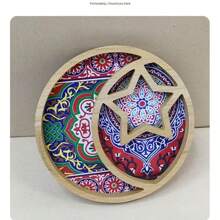 星月木托盘装饰，挂壁艺术，工艺品，礼品，适用于厨房，客厅，卧室，创意设计，高美感