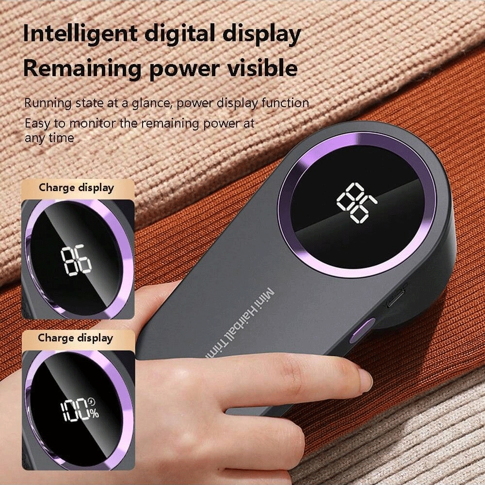 1 pièce de rasoir électrique pour tissu, removeur de peluches de vêtements rechargeable avec affichage numérique, utilisation domestique pour le retrait des boulochages