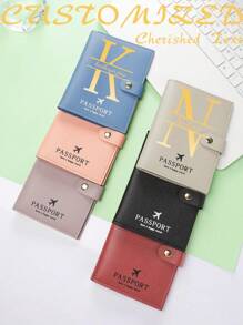 Capa para passaporte com letras de voo pretas personalizáveis, acessório essencial para viagens ao ar livre para personalização privada faça você mesmo, colorida, fofa, adorável, contraída, engraçada, kawaii, Y2K, minimalista, para deslocamento, casual de negócios, básica, personalizada, única, personalizada, presentes ideais para ele, presentes ideais para ela, para ela, para a família, amigos, namorada, para aniversários, para aniversários, para feriados/férias, para atividades ao ar livre/passeios/viagens/caminhadas/estádio/esportes/escalada, para negócios/deslocamento/trabalho/escritório